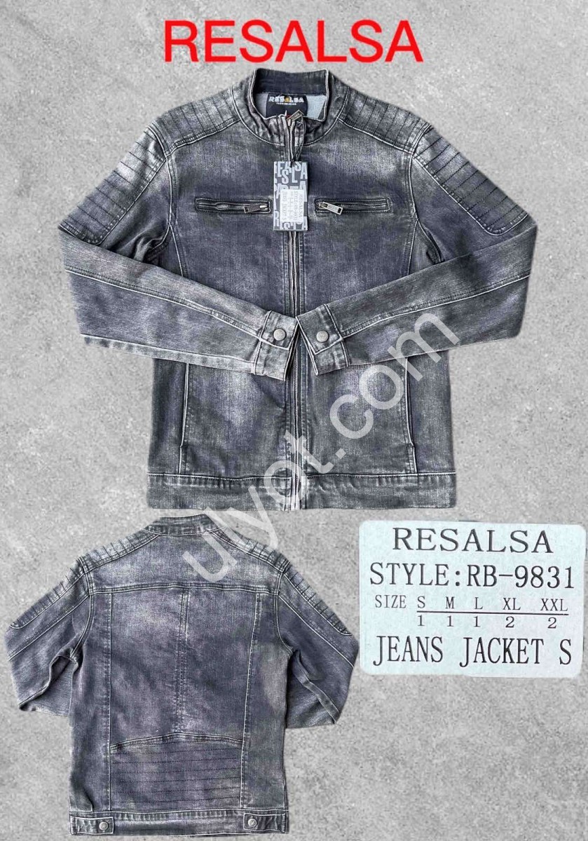 ДЖИНСОВА КУРТКА RESALSA (S-XXL) СІРИЙ RB9831