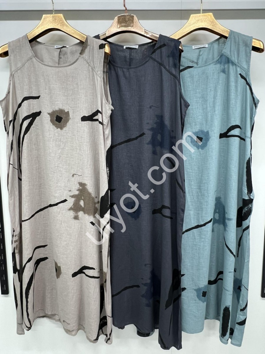 ПЛАТЬЕ-63 (3XL-6XL) ГОЛУБОЙ 10763