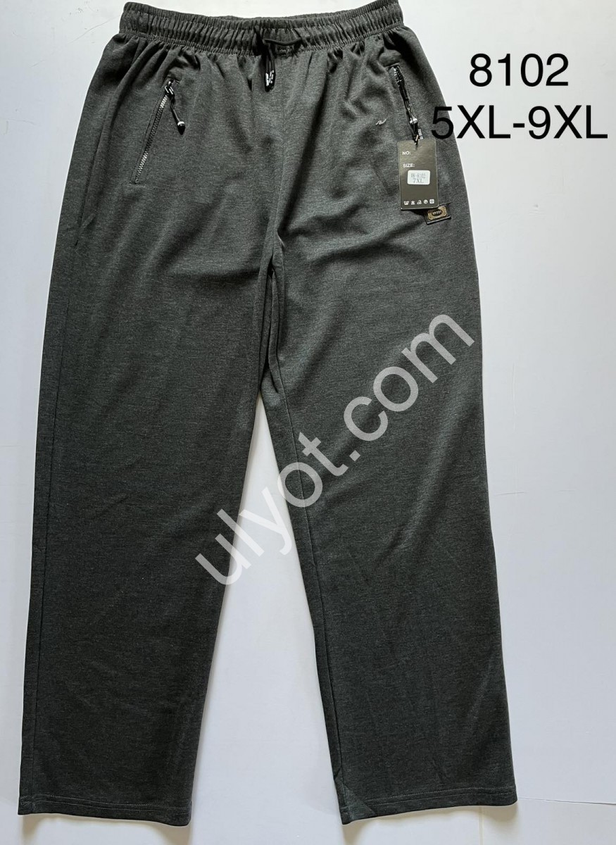 СПОРТ.ШТАНЫ-8 (5XL-9XL) ПРЯМЫЕ СЕРЫЙ 8102