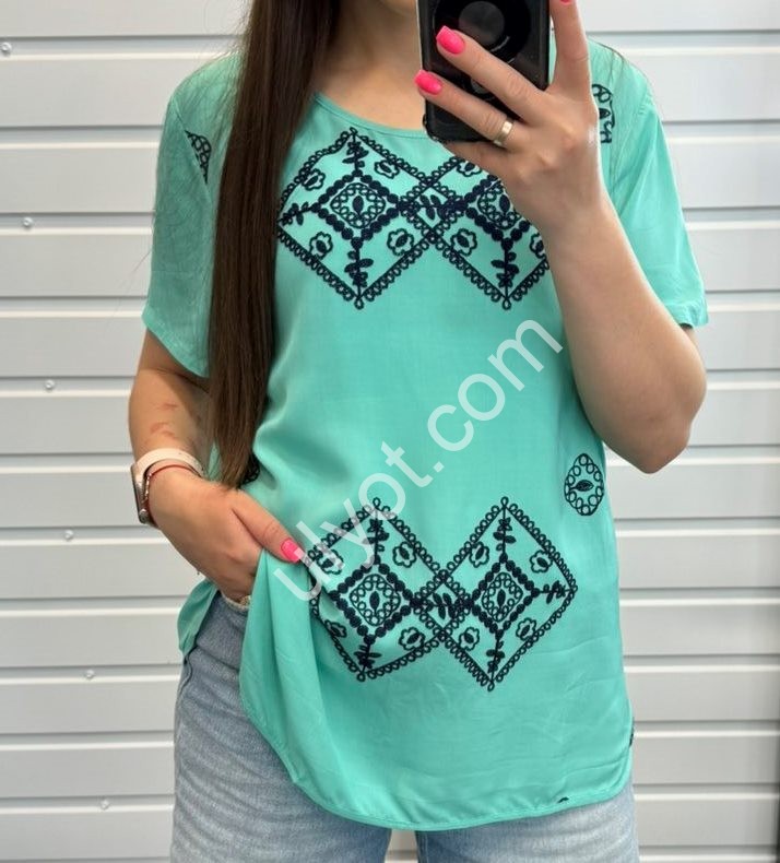 ФУТБОЛКА (XL-4XL) БІРЮЗОВИЙ 993