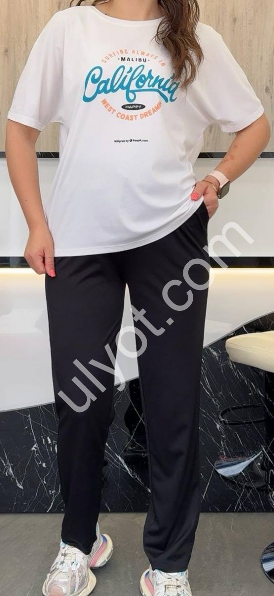 КОСТЮМ JJF (XL-5XL) БІЛИЙ+ЧОРНИЙ