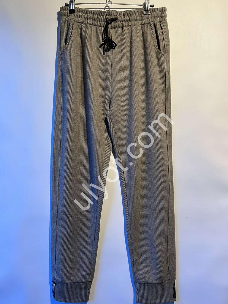СПОРТ.ШТАНЫ (XL-5XL) МАНЖЕТ СЕРЫЙ 