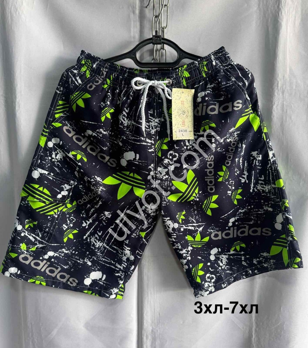 ШОРТЫ A01 (3XL-7XL) ЧЕРНЫЙ+САЛАТОВЫЙ 2437