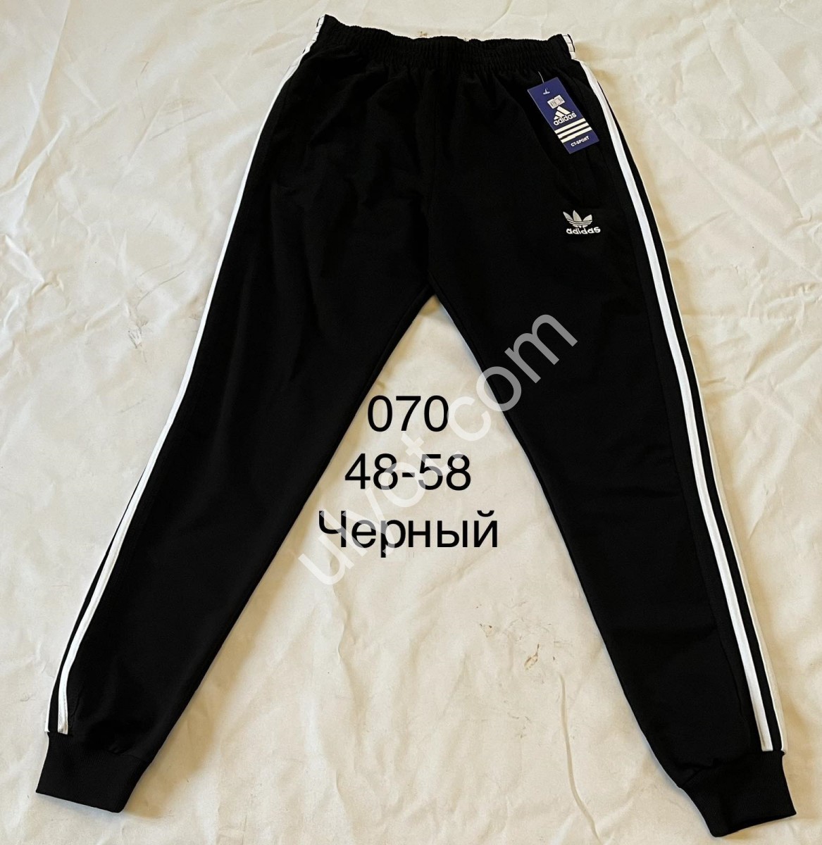 СПОРТ.ШТАНИ A01 (48-58) МАНЖЕТ ЧОРНИЙ 070