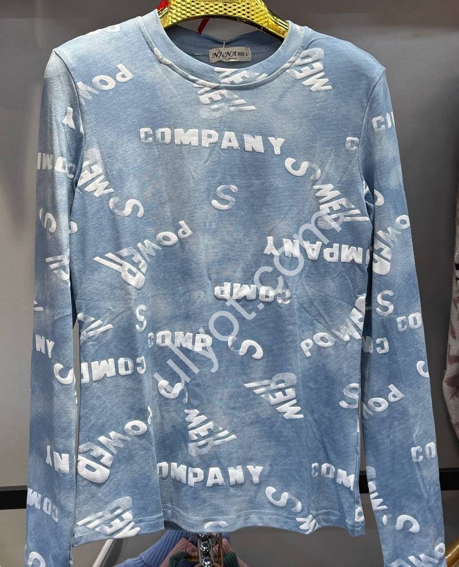 ЛОНГСЛИВ COMPANY (S-XL) ГОЛУБОЙ 