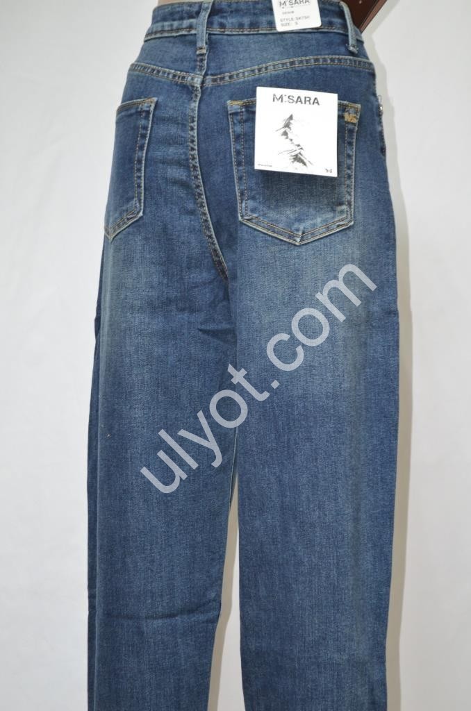 ДЖИНСИ M.SARA (XS-XL) Т.СИНІЙ 75H