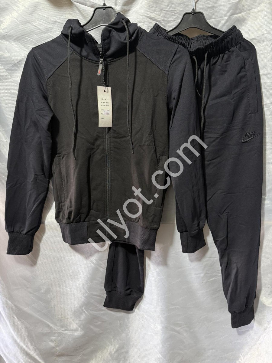 СПОРТ.КОСТЮМ A01 (42-50) МАНЖЕТ ЧЕРНЫЙ+Т.СИНИЙ 