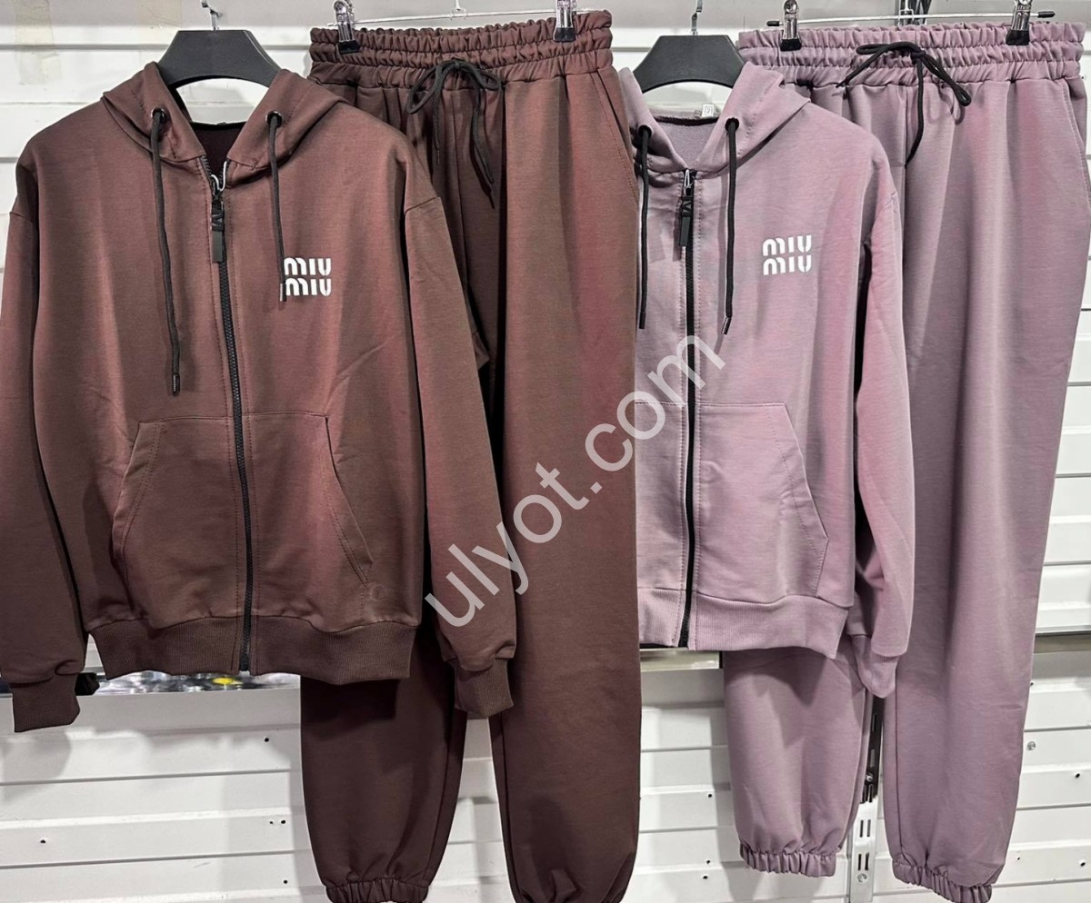 СПОРТ.КОСТЮМ MIU40 (42-48) МАНЖЕТ ШОКОЛАД