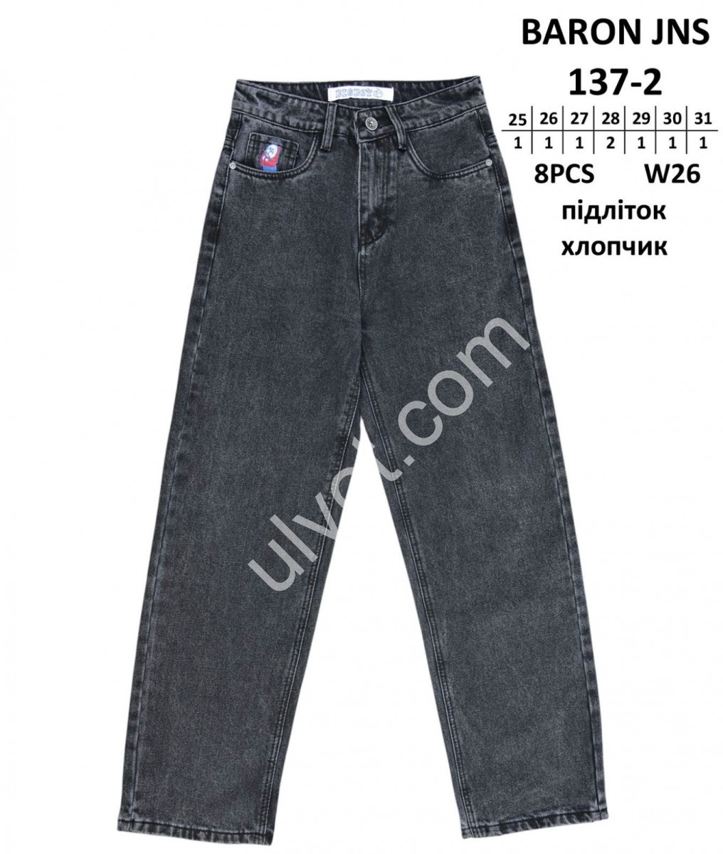 ДЖИНСЫ BARON (25-31) ГРАФИТ T137-1