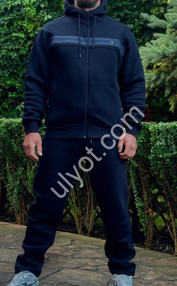 СПОРТ.КОСТЮМ T06 (3XL-5XL) ФЛИС ПРЯМОЙ Т.СИНИЙ 