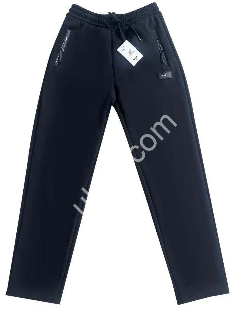 СПОРТ.ШТАНИ (XL-5XL) ФЛІС ПРЯМИЙ ЧОРНИЙ 0011