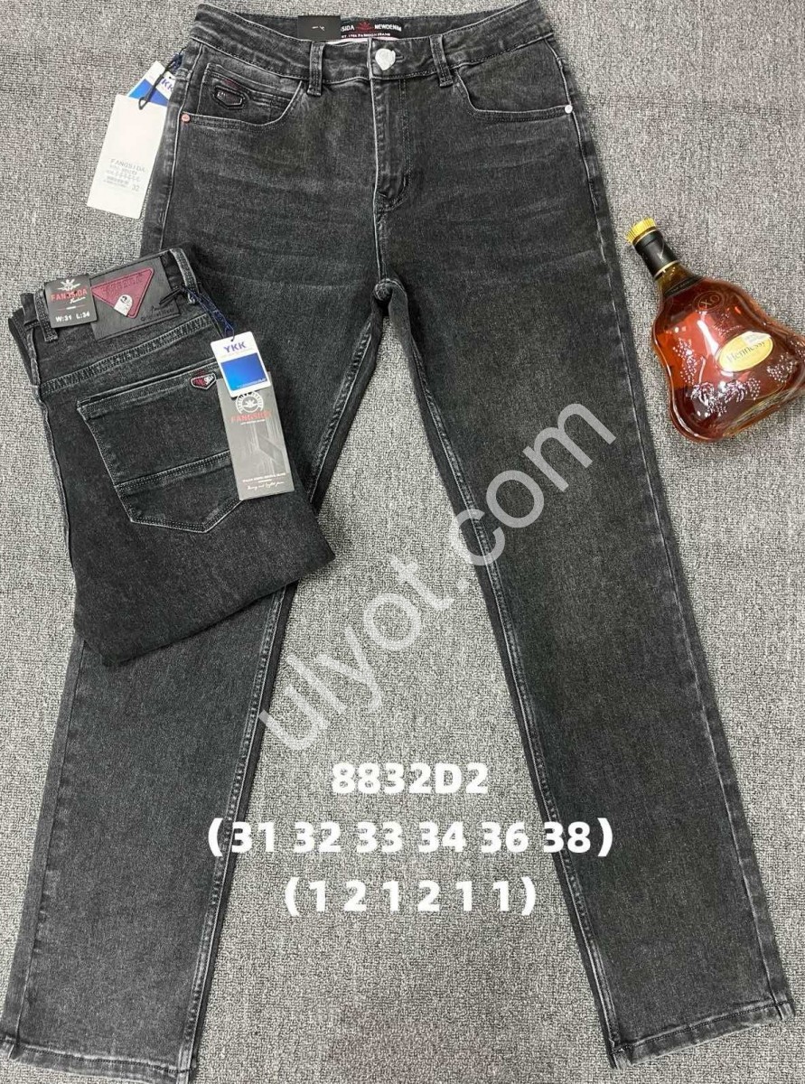 ДЖИНСЫ FANGSIDA (31-38) ГРАФИТ 8832D2