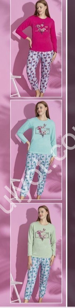 ПИЖАМА (M-3XL) БАЙКА МИКС 15322