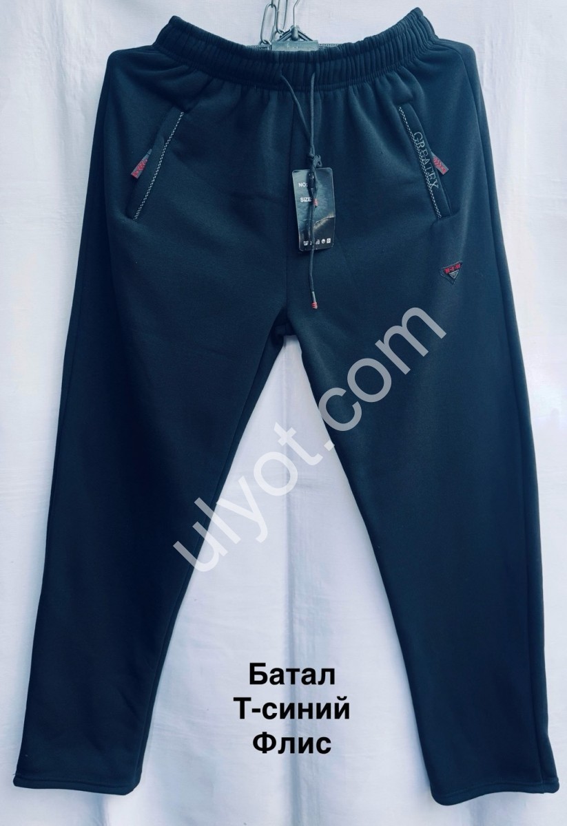 СПОРТ.ШТАНИ (3XL-7XL) ФЛІС ПРЯМИЙ Т.СИНІЙ 7132
