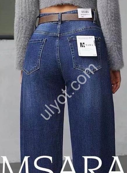 ДЖИНСЫ M.SARA (XS-XL) Т.СИНИЙ 1206-H