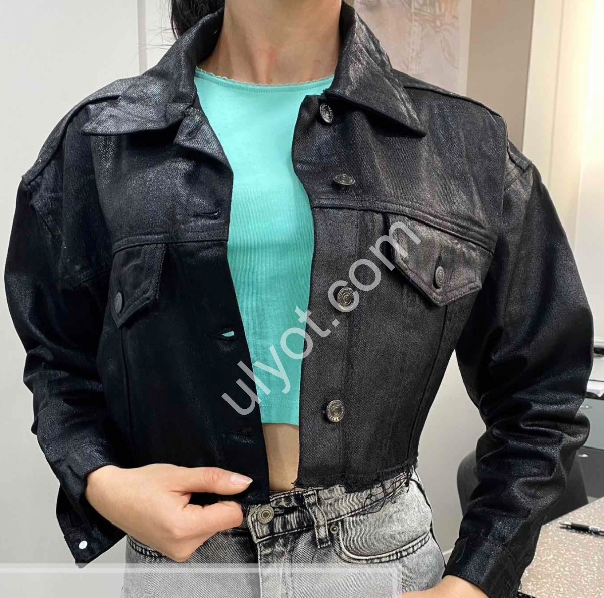 КУРТКА ДЖИНСОВАЯ TOP SHOP (S-L) ЧЕРНЫЙ 5017