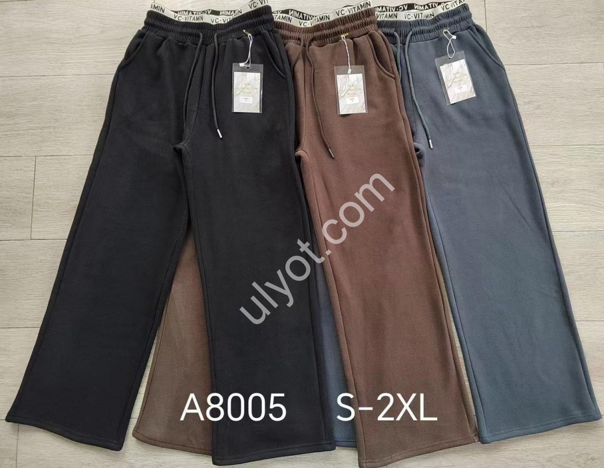 ШТАНЫ (S-2XL) ФЛИС ПРЯМОЙ СЕРЫЙ 8005