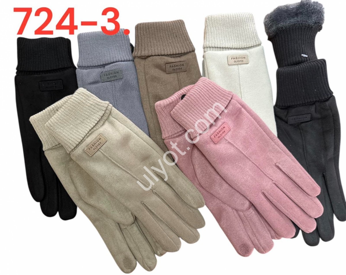 ПЕРЧАТКИ (6,5-8,5 СМ) МЕХ МАНЖЕТ МИКС 724-3