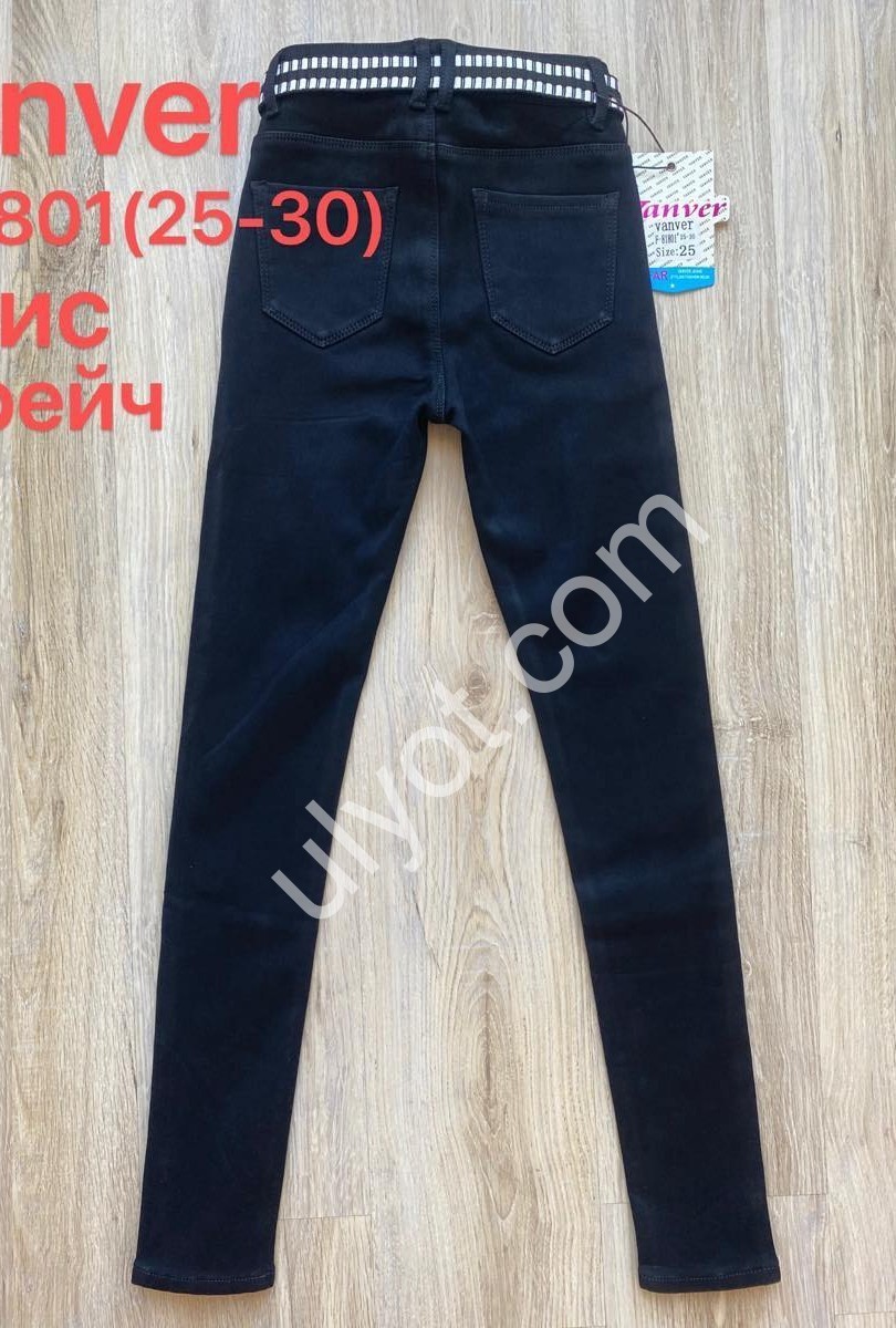 ДЖИНСЫ VANVER (25-30) ФЛИС ЧЕРНЫЙ F81801