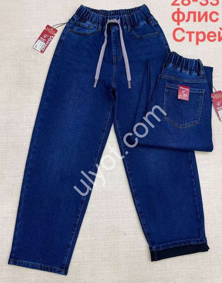 ДЖИНСЫ VANVER (28-33) ФЛИС Т.СИНИЙ B8337