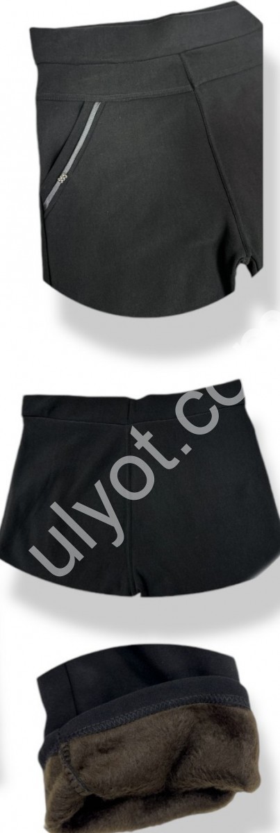 ШТАНИ (3XL-8XL) Хутро Чорне 8227