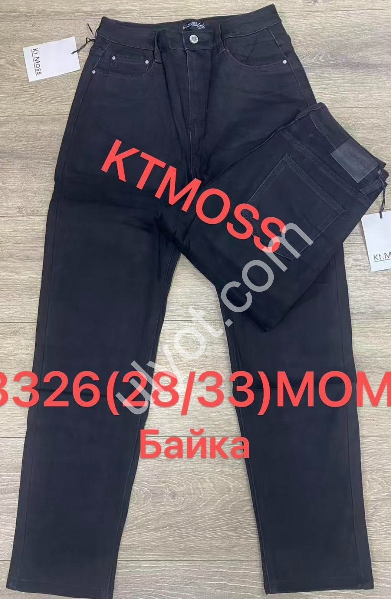 ДЖИНСИ KT.MOSS (28-33) БАЙКА ЧОРНИЙ 3326