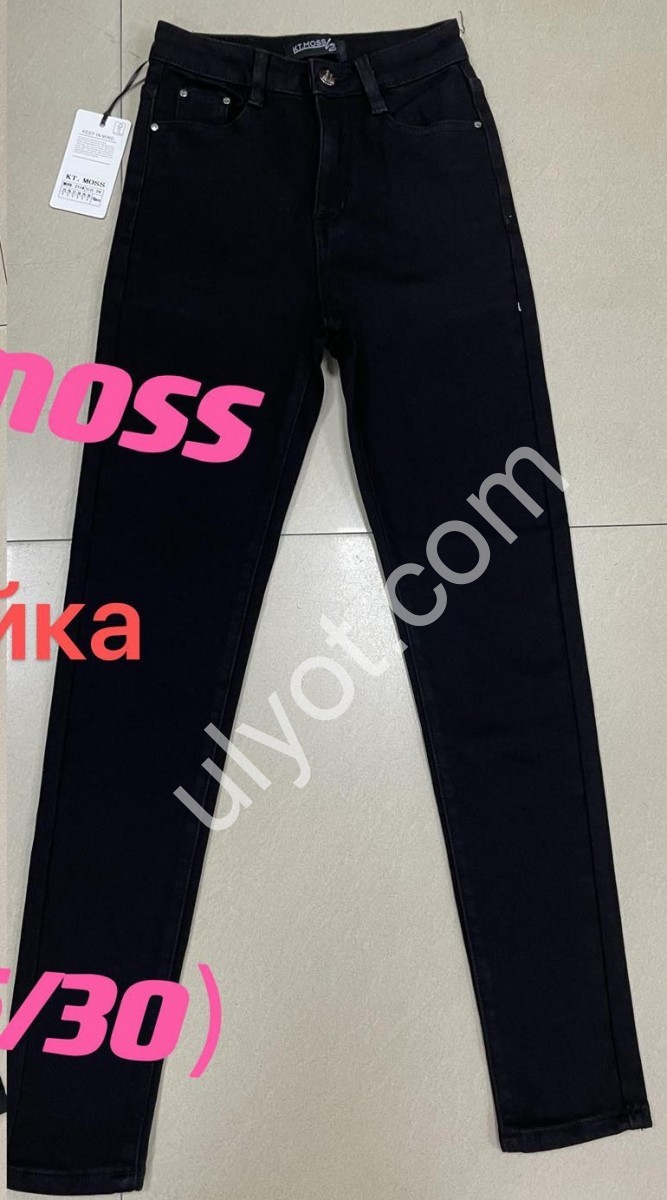 ДЖИНСЫ KT.MOSS (25-30) БАЙКА ЧЕРНЫЙ 211