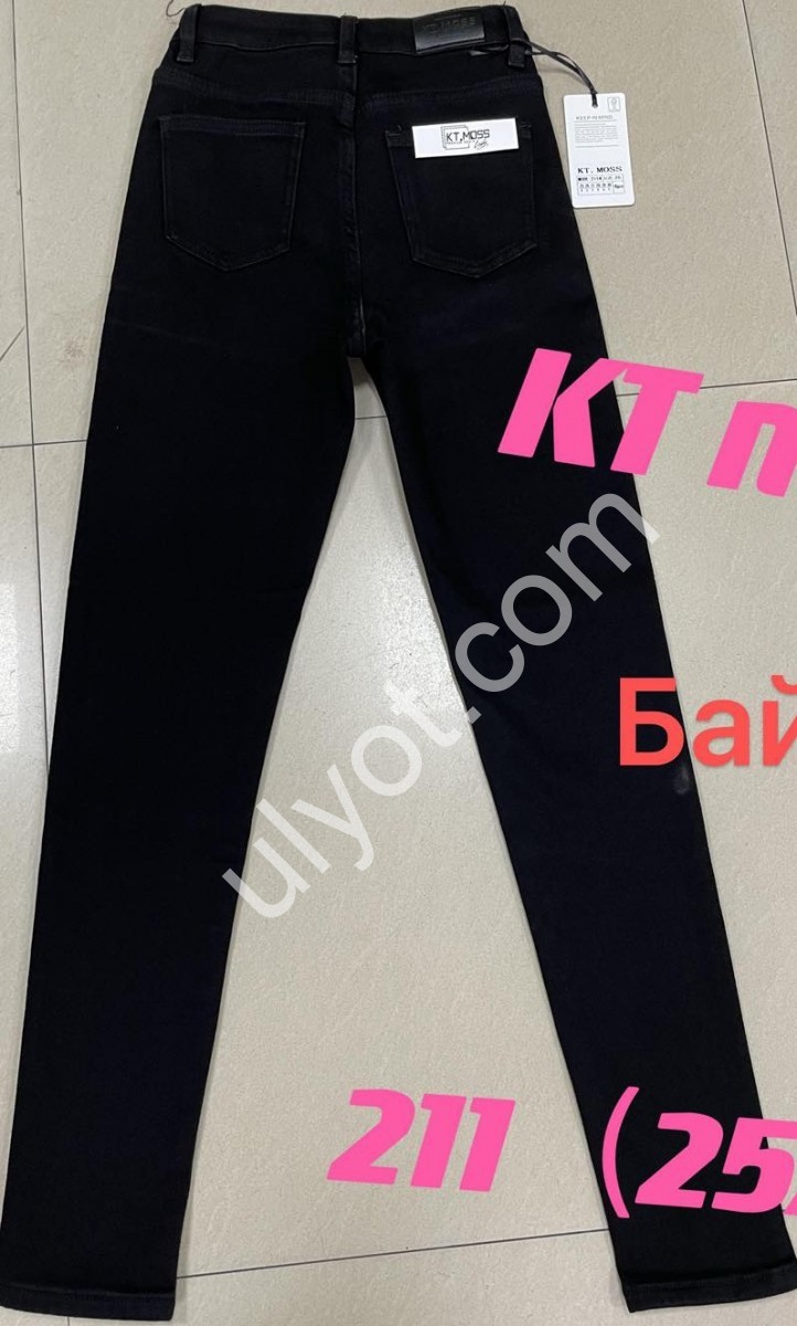 ДЖИНСЫ KT.MOSS (25-30) БАЙКА ЧЕРНЫЙ 211