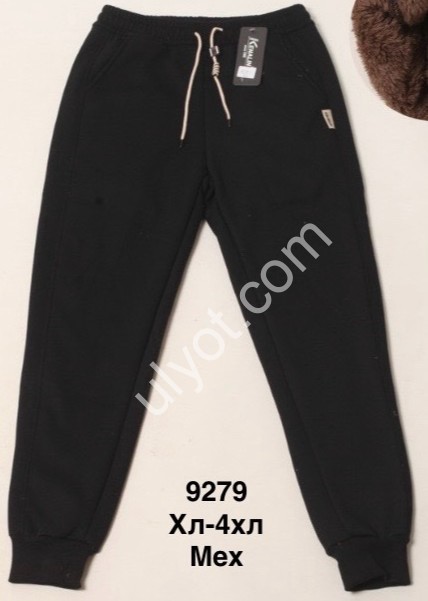 ШТАНЫ (XL-4XL) МЕХ МАНЖЕТ ЧЕРНЫЙ 9279