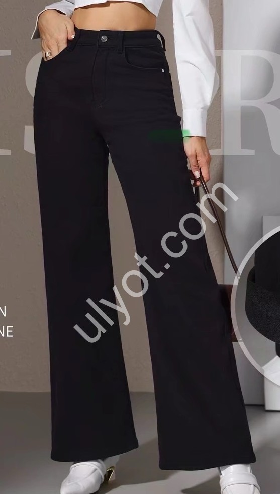 ДЖИНСЫ M.SARA (S-2XL) МЕХ ЧЕРНЫЙ 2705-13