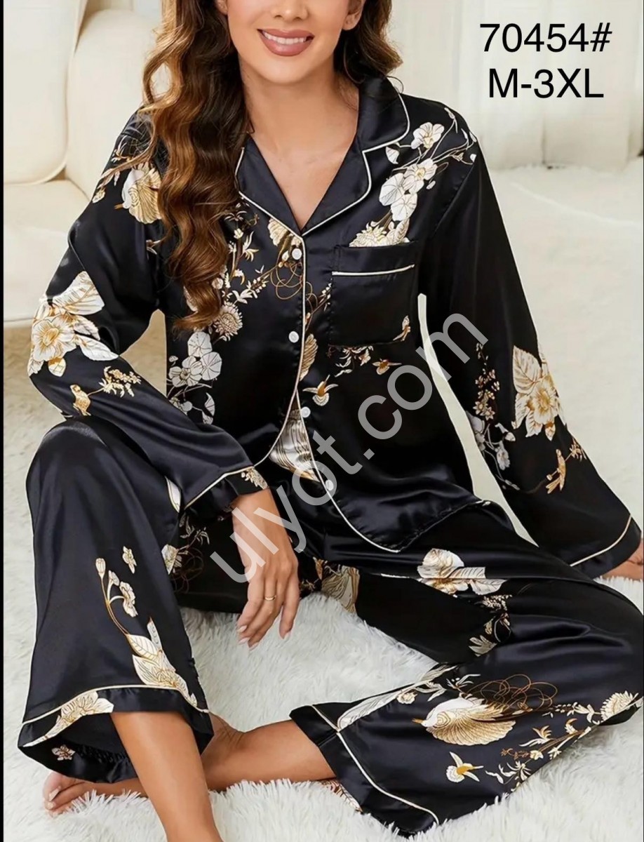 ПИЖАМА (M-3XL) ЧЕРНЫЙ 70454