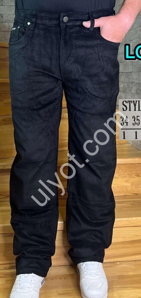 БРЮКИ LONGFEI  (34-44) ФЛИС ЧЕРНЫЙ F8659