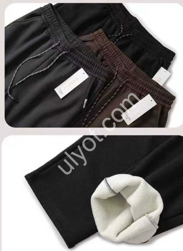 БРЮКИ (3XL-6XL) МЕХ ЧЕРНЫЙ 4962