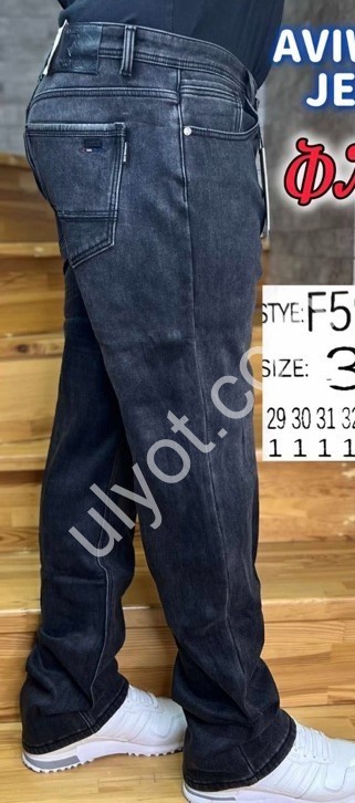 ДЖИНСЫ AVIWGOS (29-38) ФЛИС ГРАФИТ 595-10
