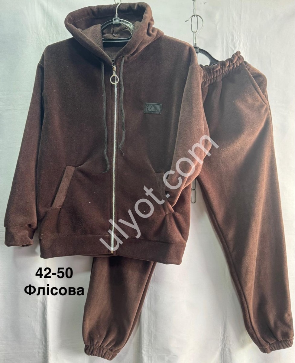 СПОРТ.КОСТЮМ (42-50) ФЛИС МАНЖЕТ ШОКОЛАД 