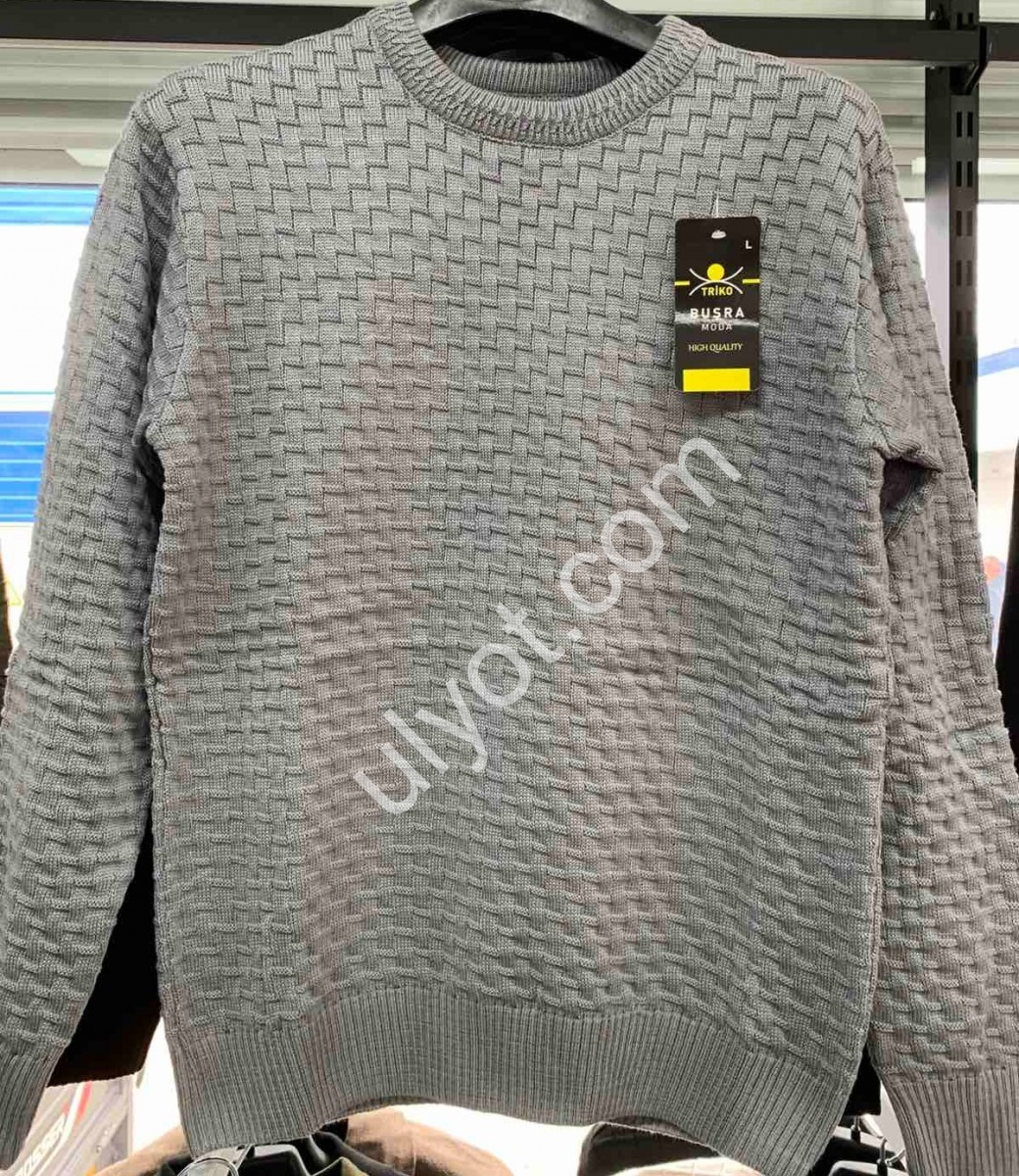 СВИТЕР (L-2XL) СЕРЫЙ M953