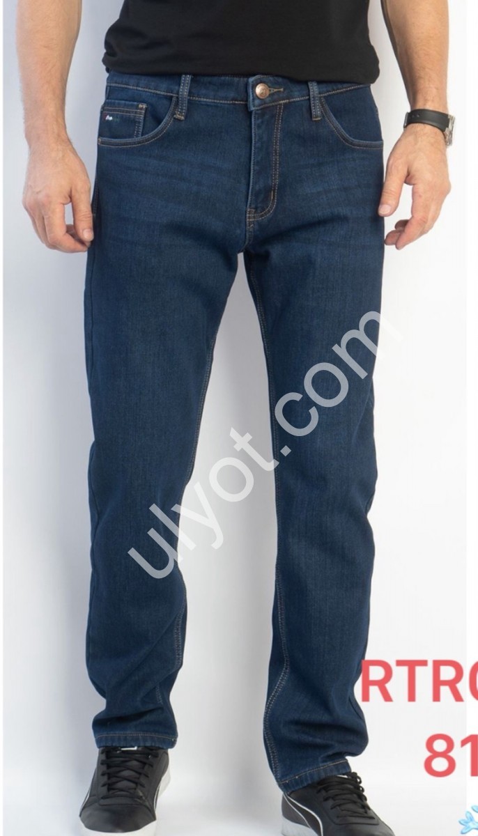 ДЖИНСЫ RTROOSS (34-44) ФЛИС Т.СИНИЙ 8148