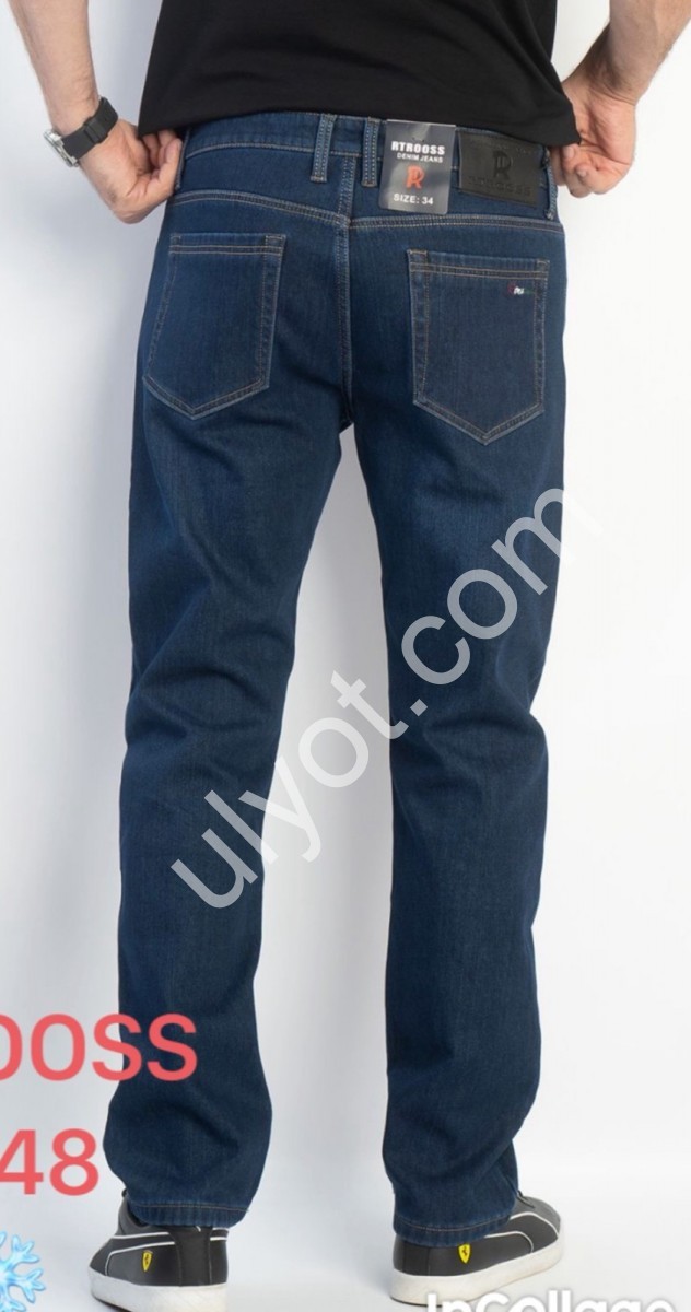 ДЖИНСЫ RTROOSS (34-44) ФЛИС Т.СИНИЙ 8148