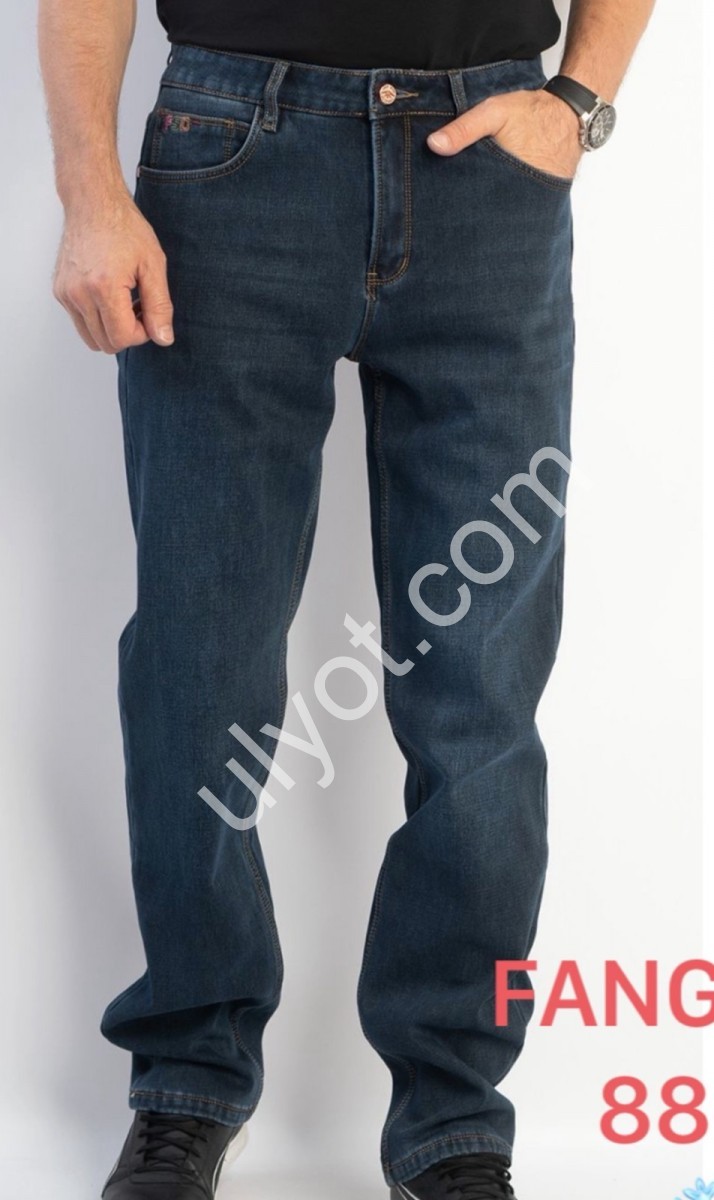 ДЖИНСЫ FANGSIDA (33-38) ФЛИС Т.СИНИЙ 8859