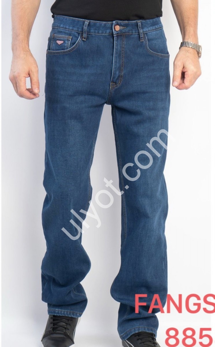 ДЖИНСЫ FANGSIDA (30-38) ФЛИС Т.СИНИЙ 8858