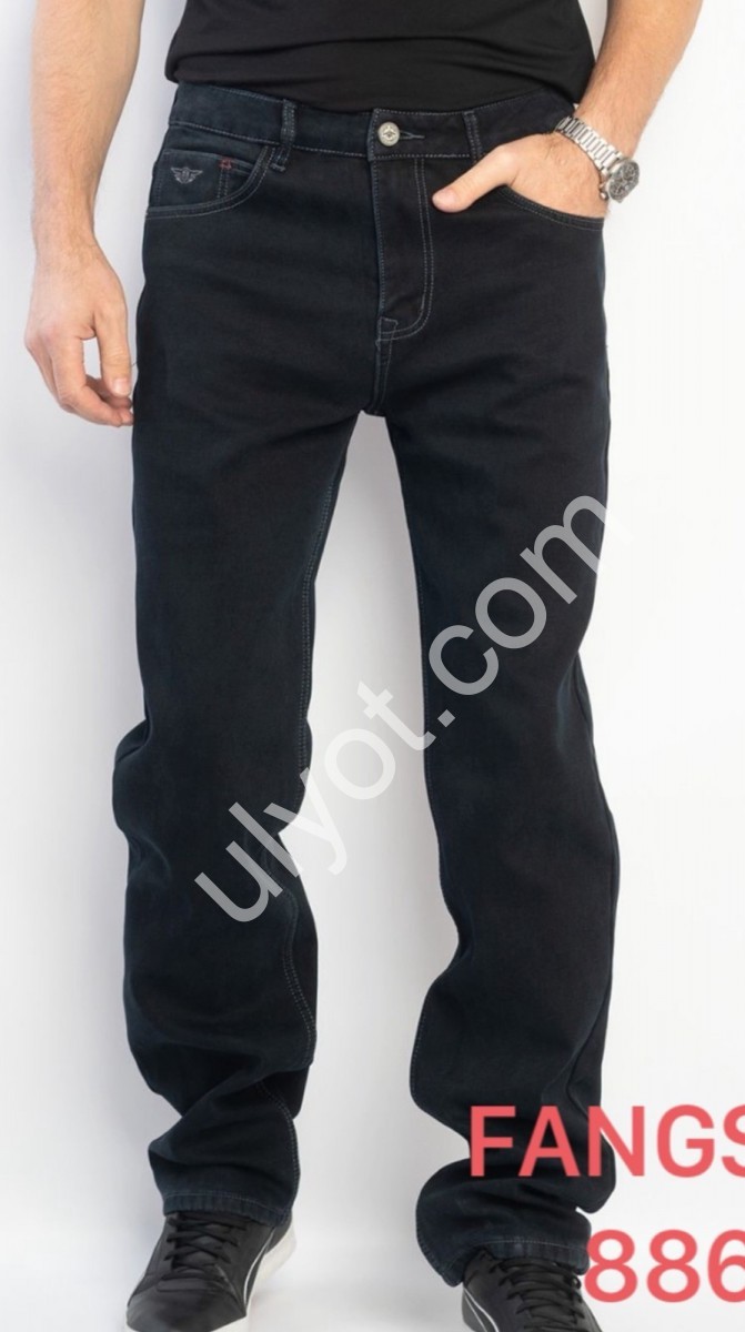 ДЖИНСЫ FANGSIDA (30-38) ФЛИС Т.СИНИЙ 8863