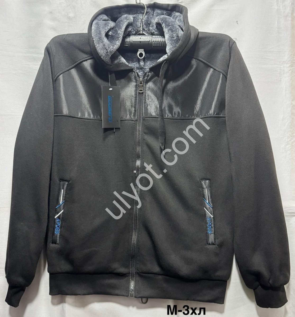 КОФТА (M-3XL) МОХОР ЧОРНИЙ 2306