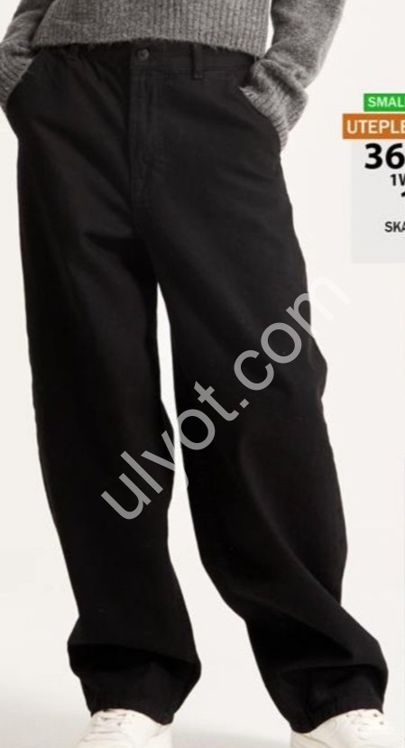 ДЖИНСЫ IT'S BASIC (32-36) БАЙКА ЧЕРНЫЙ 3618/1w4/1