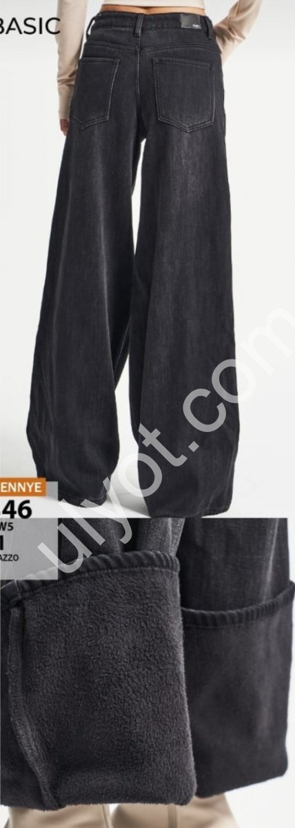 ДЖИНСЫ IT'S BASIC (32-46) МЕХ ГРАФИТ 4346/2w5/1