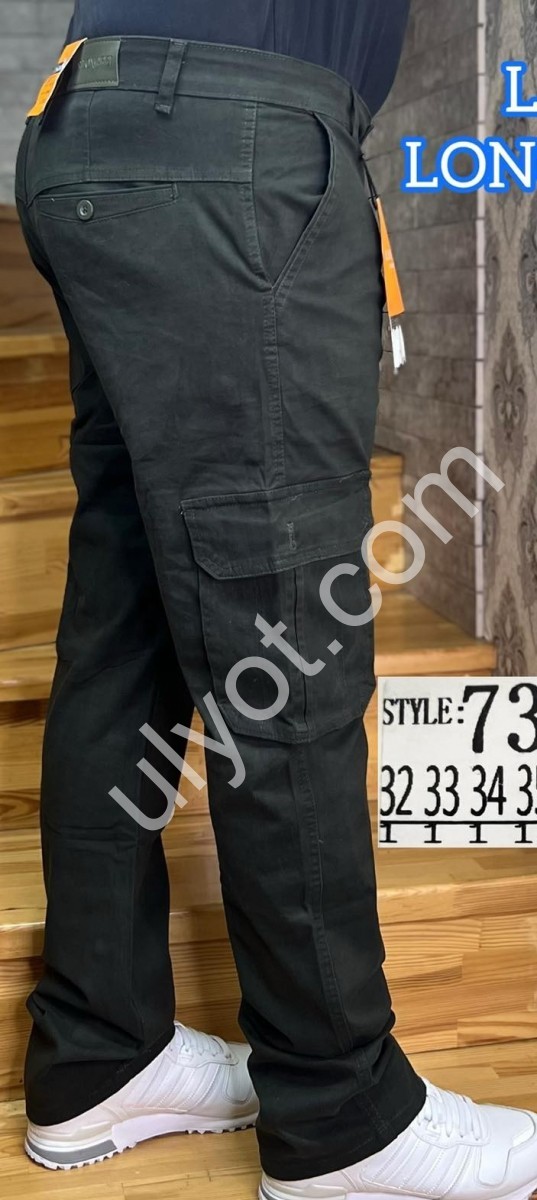 БРЮКИ LONGFEI (32-42) КАРГО ХАКИ 734D-1