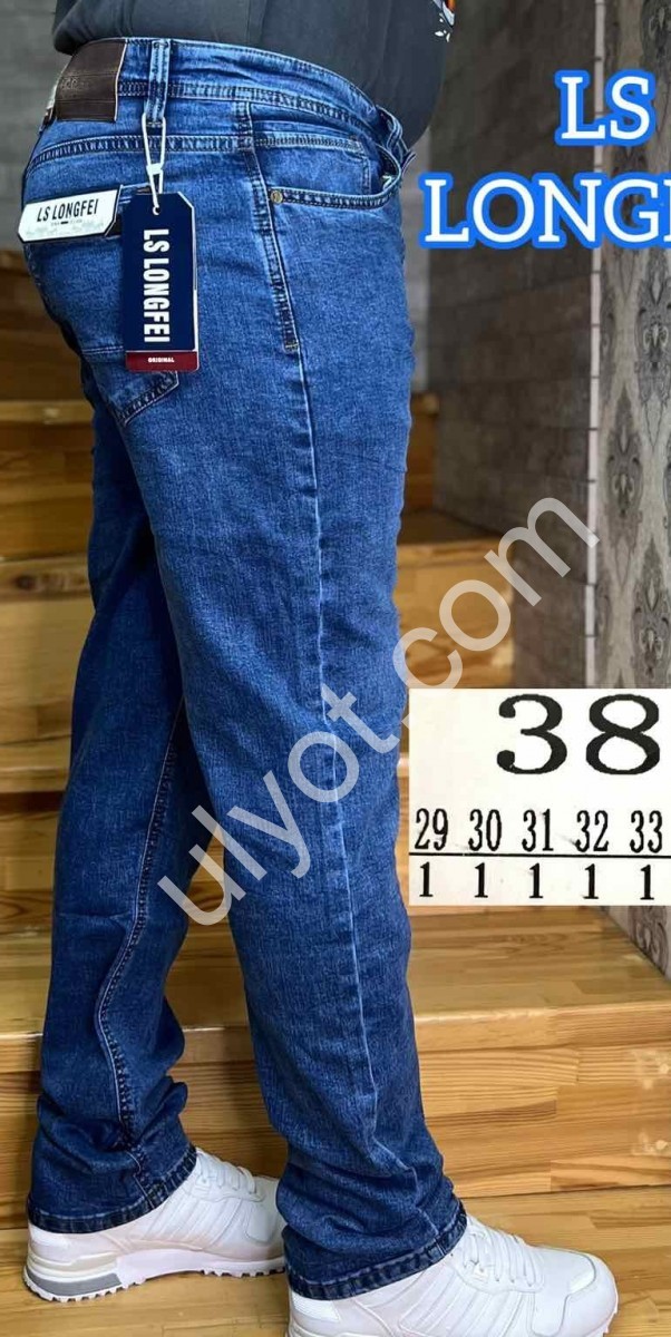 ДЖИНСЫ LONGFEI (29-38) Т.СИНИЙ 380