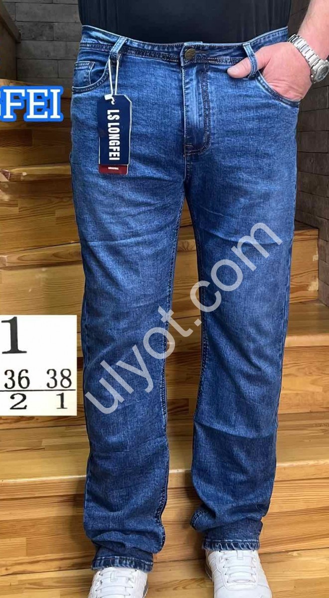 ДЖИНСЫ LONGFEI (32-38) Т.СИНИЙ 381