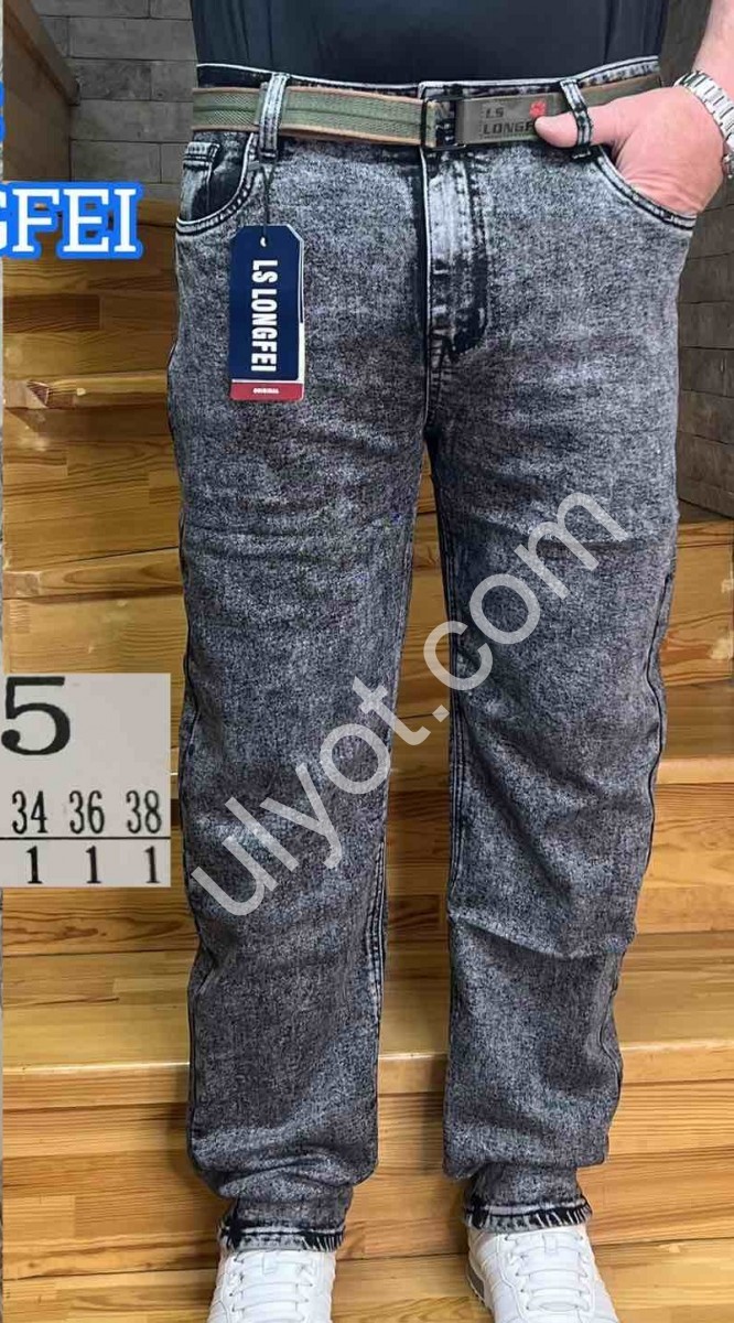 ДЖИНСЫ LONGFEI (29-38) ГРАФИТ 915