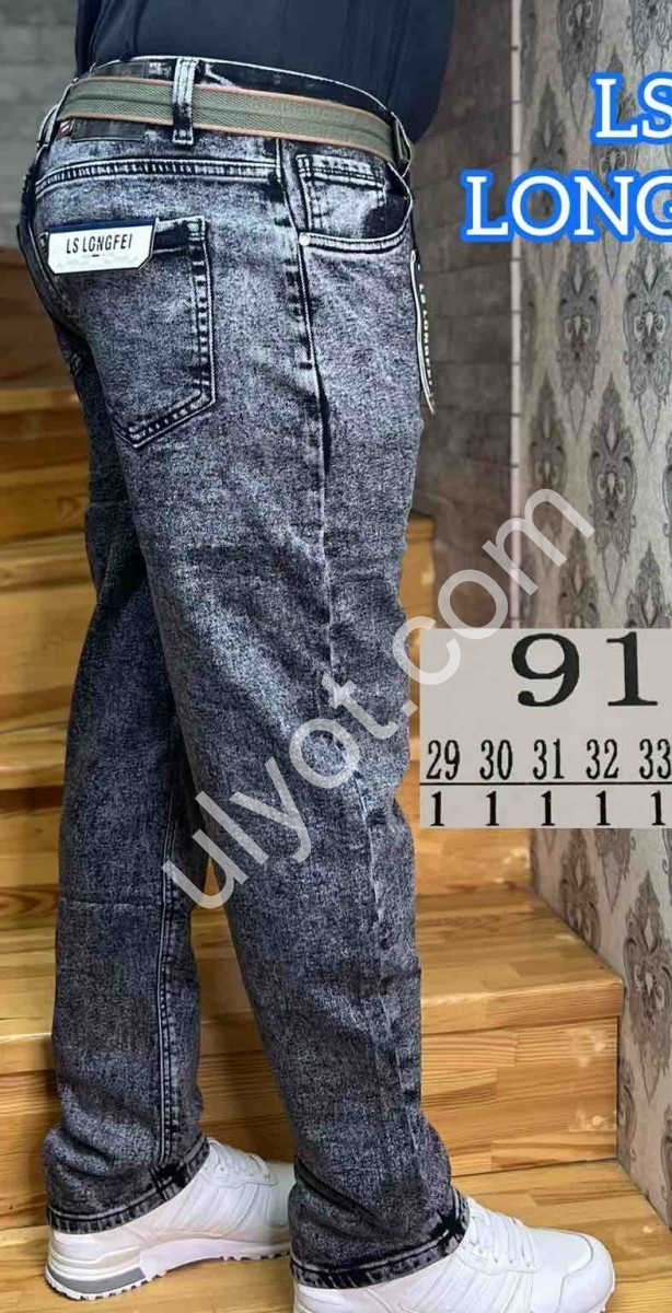 ДЖИНСЫ LONGFEI (29-38) ГРАФИТ 915