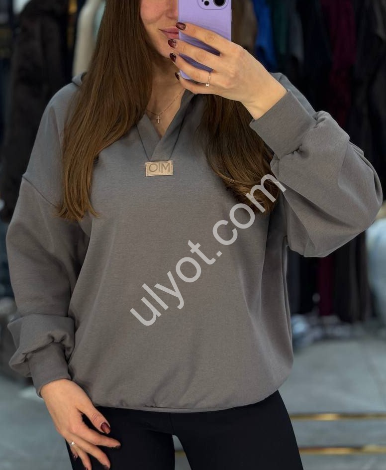 ХУДИ (42-52) МЕХ СЕРЫЙ 1676